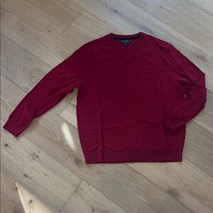 Men's Red V-Neck Sweater